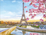 Teemantmosaiigi komplekt 40x50 cm. "Paris in Blossom"