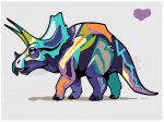 Maalimiskomplekt numbrite j&auml;rgi Tritseeratops, 15 x 20