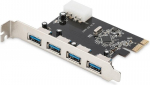 Digitus Expansion card/Controller USB 3.0 PCI Express, 4xUSB 3.0, Chipset: VL805-DS-30221-1