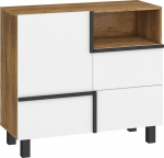 Kummut Meblocross Lars 01 1D2S, valge/tamm