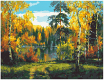Maalimiskomplekt numbrite j&auml;rgi, Metsaj&auml;rvel 40x50