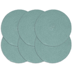 vidaXL lauamatid 6 tk, roheline, 38 cm, &uuml;mmargune, puuvill, Roheline
