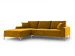 Pehme nurgadiivan Mazzini Sofas Madara, veluur, kollane/kuldne v&auml;rv
