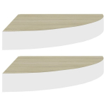 vidaXL nurgariiulid 2 tk, tamm ja valge, 35 x 35 x 3,8 MDF, Balta
