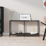 vidaXL konsoollaud, must, 140 x 35 x 75,5 cm, karastatud klaas