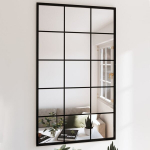 vidaXL seinapeegel, must, 100 x 40 cm, metall