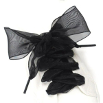 Organza laiad kingapaelad 20 mm 120 cm, v&auml;rv must