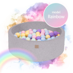 MeowBaby&reg; mudel Rainbow Dry Ball Pool pallimeri 250 tk &uuml;mmargune valmis komplekt