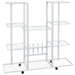 vidaXL lillealus ratastel, 94,5x24,5x91,5 cm, valge, raud