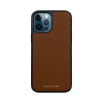 ZILLIONAIRE iPhone 12/12 Pro (6,1&rdquo;) Pebbled Nahast &Uuml;mbris &ndash; Pruun