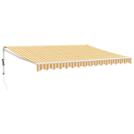 vidaXL sisset&otilde;mmatav varikatus, kollane-valge