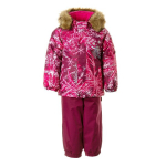 Huppa Laste talvekomplekt LASSE, burgundy pattern/ burgundy
