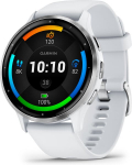 Garmin Venu&reg; 3 Silver Stainless Steel Bezel with Whitestone Case and Silicone Band