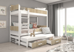 Narivoodi Adrk Furniture Queen koos madratsitega, 90x200 cm, valge/pruun
