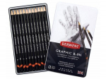 Harilik pliiats Derwent Graphic 12tk tugev (B-9H) metallkarbis