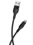 Maxlife MXUC-07 kaabel USB - microUSB 1,0 m 2,4A must nailon
