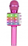 Bluetooth karaokemikrofon LED valgustusega Manta, roosa
