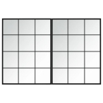 vidaXL seinapeeglid 2 tk, must, 80 x 60 cm, metall