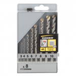 Kivipuuride komplekt 8-osaline, akutrellile &Oslash; 3-4-5-6-7-8-9-10mm