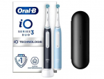 Oral-B iO 3 Pakett 2, Elektrilised Hambaharjad Must ja Sinine, 2 Harjapead, 1 Reisikott