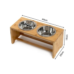 Kahekohaline puidust lemmikloomakauss Lionto, 44x20x19 cm, pruun