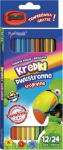 Kahepoolsed pliiatsid teritajaga Bambino, 12 tk