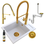 Graniit valamu, Best, valge, kuldne sifoon