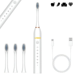 Suure j&otilde;udlusega elektriline hambahari LIVMAN X-3 6 puhastusrežiimiga, USB-laadimise ja 4 hambaharjapeaga, 1,5W, 500mAh