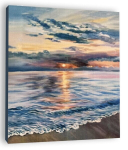 Maalimine numbrite j&auml;rgi P&auml;ikeseloojang mere &auml;&auml;res, 40x50cm