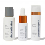 Komplekt Dermalogica Daily Brightness Boosters: puhastusvahend, 30 ml + C-vitamiini seerum, 10 ml + niisutav geel, 15 ml