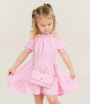 Laste kleit 242704 01, roosa/kuldne, 14 a.