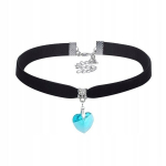 CHOKER CLASSIC HANDLING CIRCLE HEART PENDANT Gothic BLUE CH18