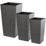 Komplektis 3x lillepott Lillepoti sisestus K&otilde;rge grafiit 68cm