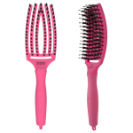 Olivia Garden Fingerbrush Hot Pink, harjaga harjatud loodusliku harjasega, keskmine