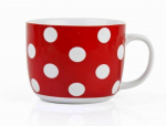 Suur portselanist kruus Red With Dots, 730ml