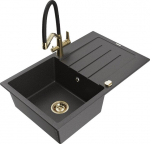 Graniidist k&ouml;&ouml;givalamu Mexen Bruno koos segisti ja sifooniga, Black granite/Gold