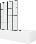 Vann Mexen Cube koos viimistluse ja klaasist seinaga, 170x80 cm + 120 cm