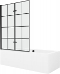 Vann Mexen Cube koos viimistluse ja klaasist seinaga, 180x80 cm + 120 cm (II)