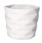 Keraamiline geomeetriline potikandjal valge 15 cm