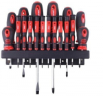 Kruvikeerajate komplekt, 18 osa, Cr-V, seinahoidik