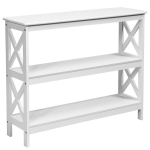 Costway konsoollaud k&uuml;lglaud t&ouml;&ouml;stusdisain riiuliga esikulaud 100 x 33 x 80 cm valge