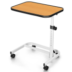 Costway ratastel voodilaud, reguleeritava k&otilde;rgusega hoolduslaud mitme nurga all kallutatava plaadiga, 60,5 x 40 x 73-93 cm, naturaalne