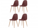4 tooli komplekt Notio Living Matcha, roosa/pruun
