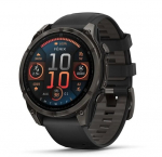 Nutikell Garmin fēnix&reg; 8 &ndash; 47mm AMOLED Sapphire Carbon grey DLC titanium with Black/pebble grey silicone band