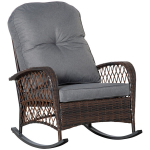 Outsunny Pol&uuml; rotangist kiiktool kiiktool aiatool koos pehmendusega Lounge m&ouml;&ouml;bel aiam&ouml;&ouml;bel aiam&ouml;&ouml;bel terrassim&ouml;&ouml;bel pruun 75 x 103 x 96 cm