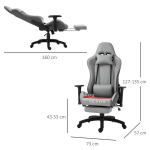 Ergonoomiline kontoritool, arvutitool, p&ouml;&ouml;rdtool eemaldatava peatoe ja nimmetoega, kiikfuktsiooniga, p&ouml;&ouml;ratav, k&otilde;rguse reguleerimisega, jalatoega, PP hall, 73x57x127-135 cm