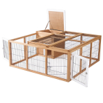 PawHut k&uuml;&uuml;likupesa v&auml;ike loomapidamiskoht 123 x 120 x 52 cm avaneva katusega koos v&auml;litingimustega looduslikust kuusepuust, Natūrali mediena