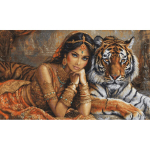 Tikkimiskomplekt Luca-S, "India printsess ja kuninglik tiiger" 63,5x38 cm