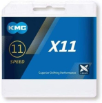 Bike chain - KMC - X11 - 118 links - Compatible with Shimano, Campagnolo, SRAM - Grey