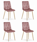4 tooli komplekt Leobert Libra, roosa/pruun